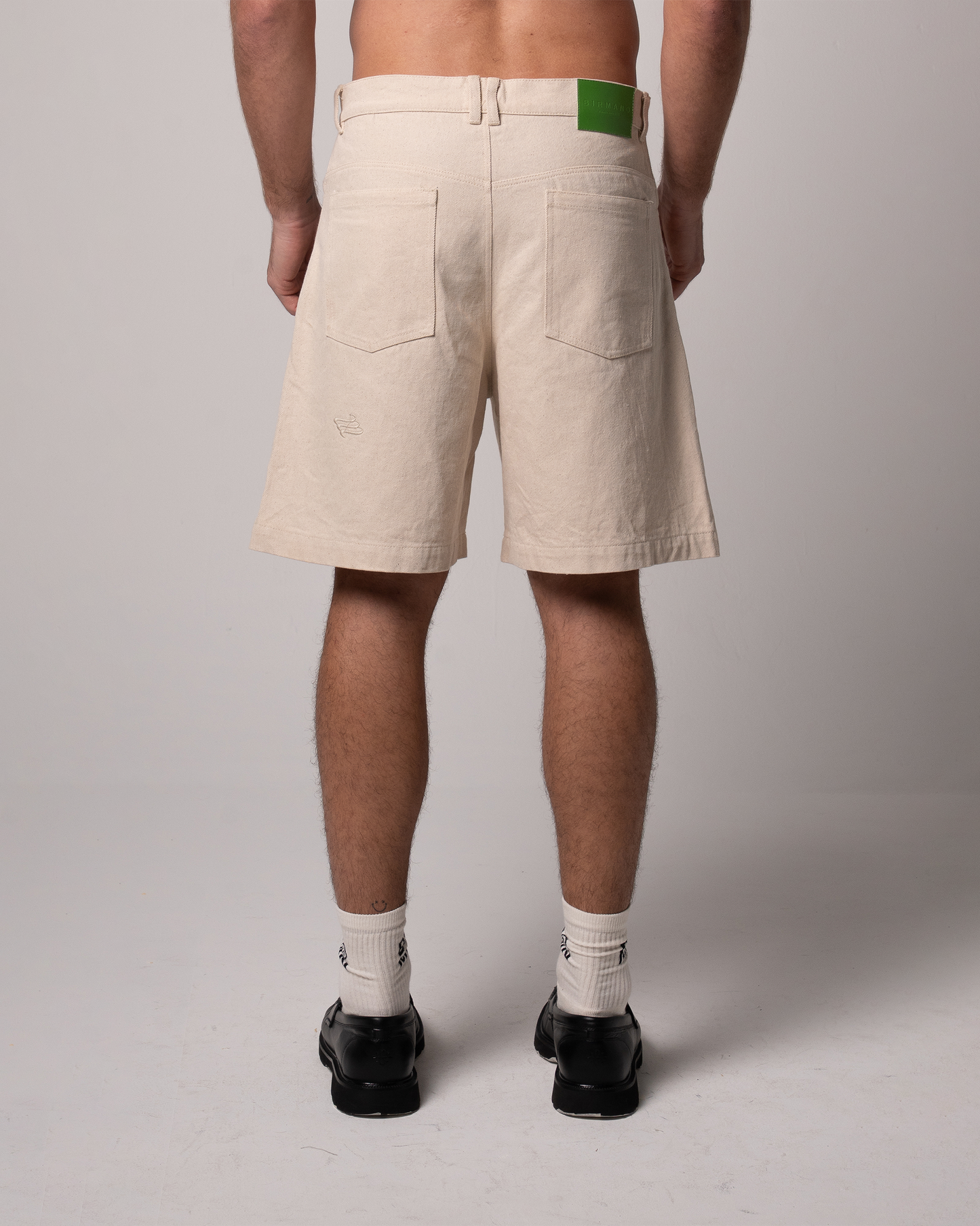 Birmano native cream denim short