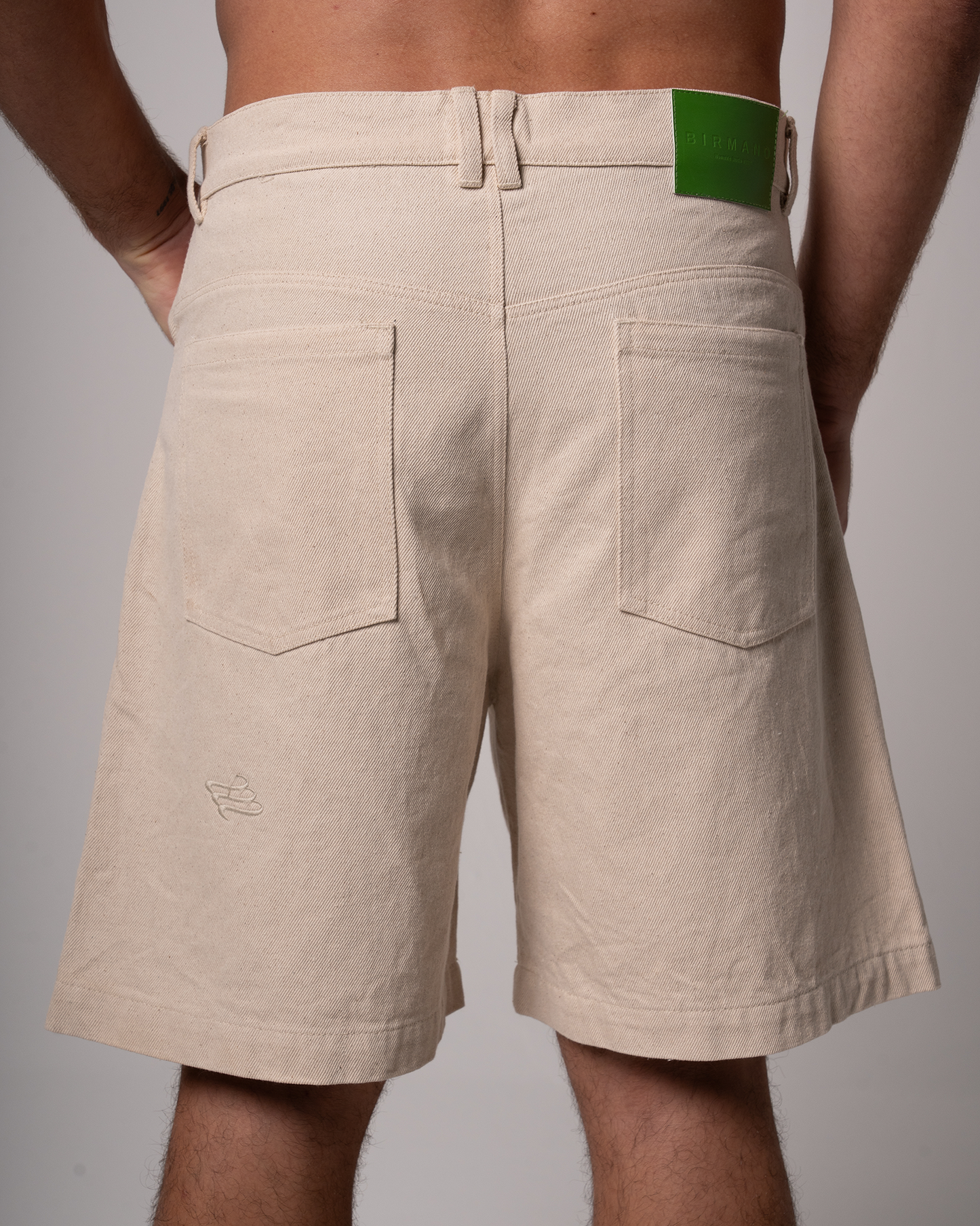Birmano native cream denim short