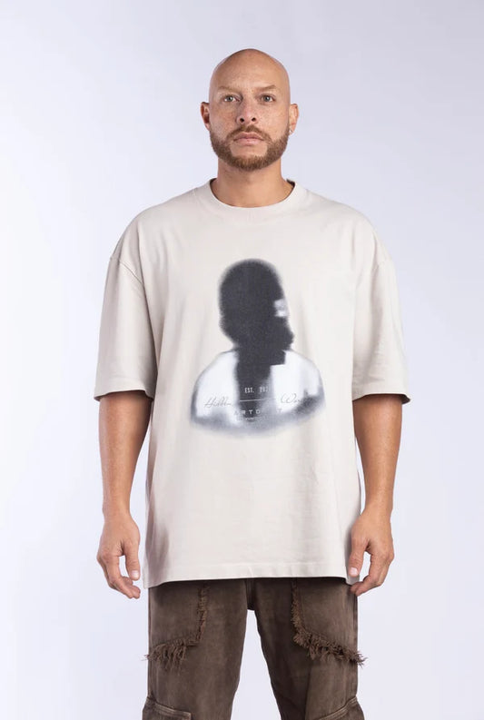 Artdist Blurred Face Light Gray T-Shirt