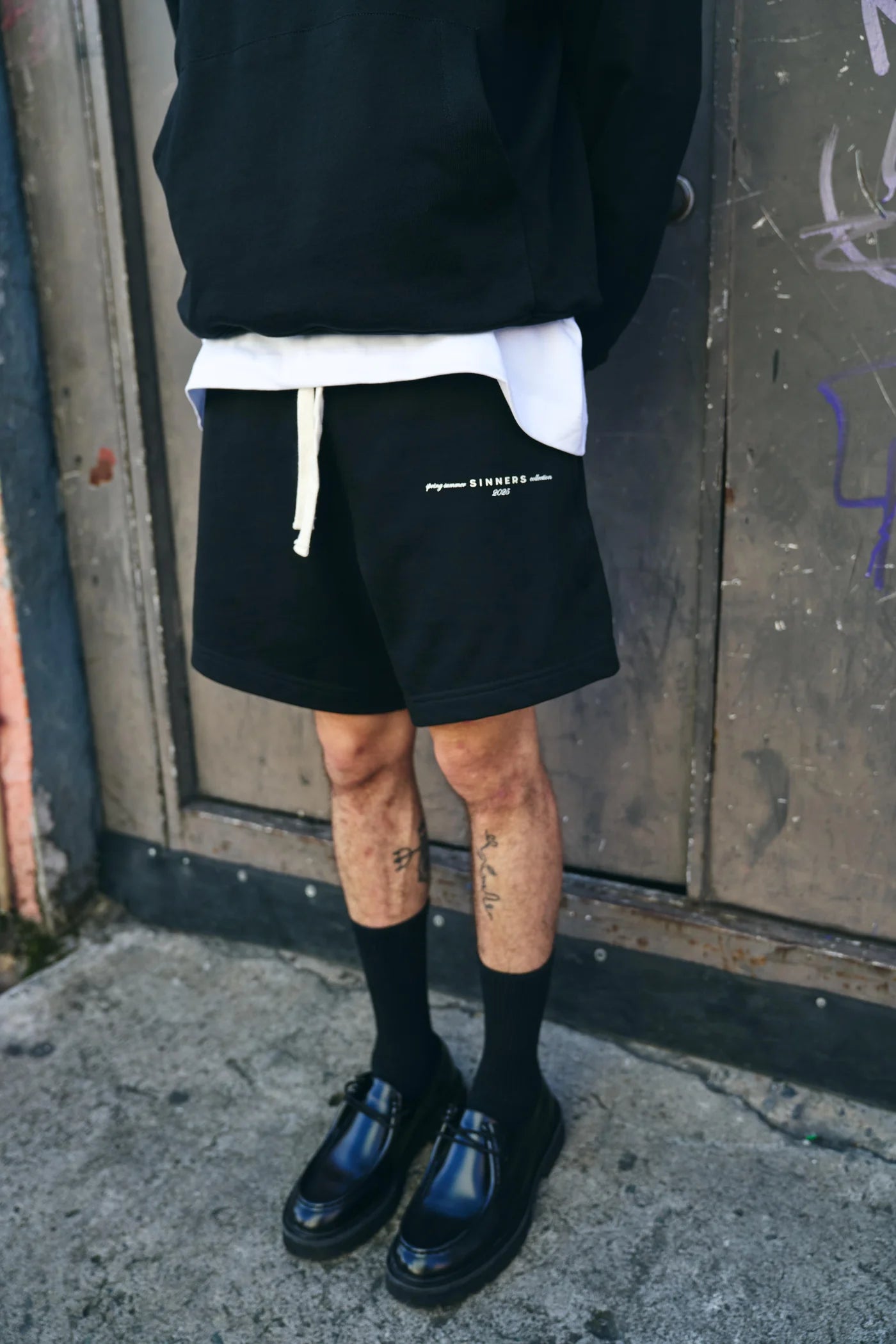 Sinners garments black shorts