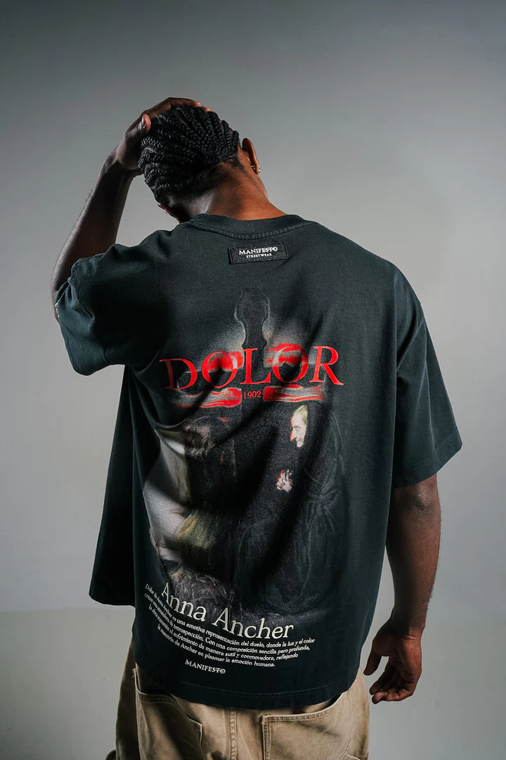 Manifesto camiseta oversize dolor cenizo