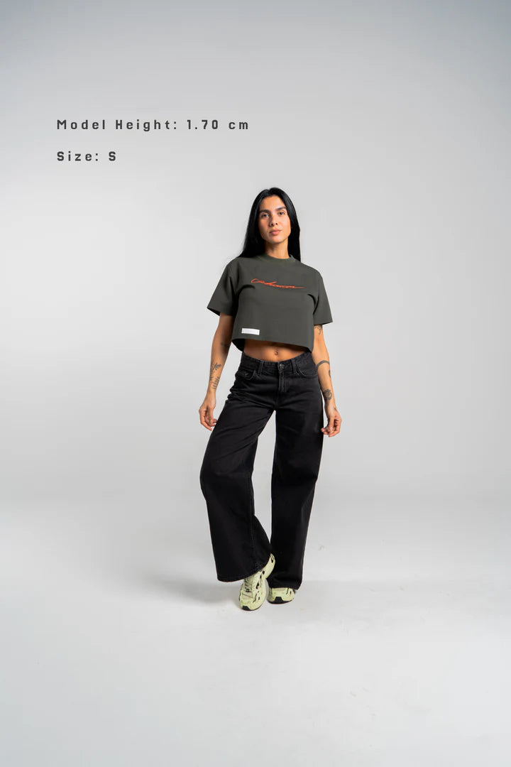 Aurum green signature croptop