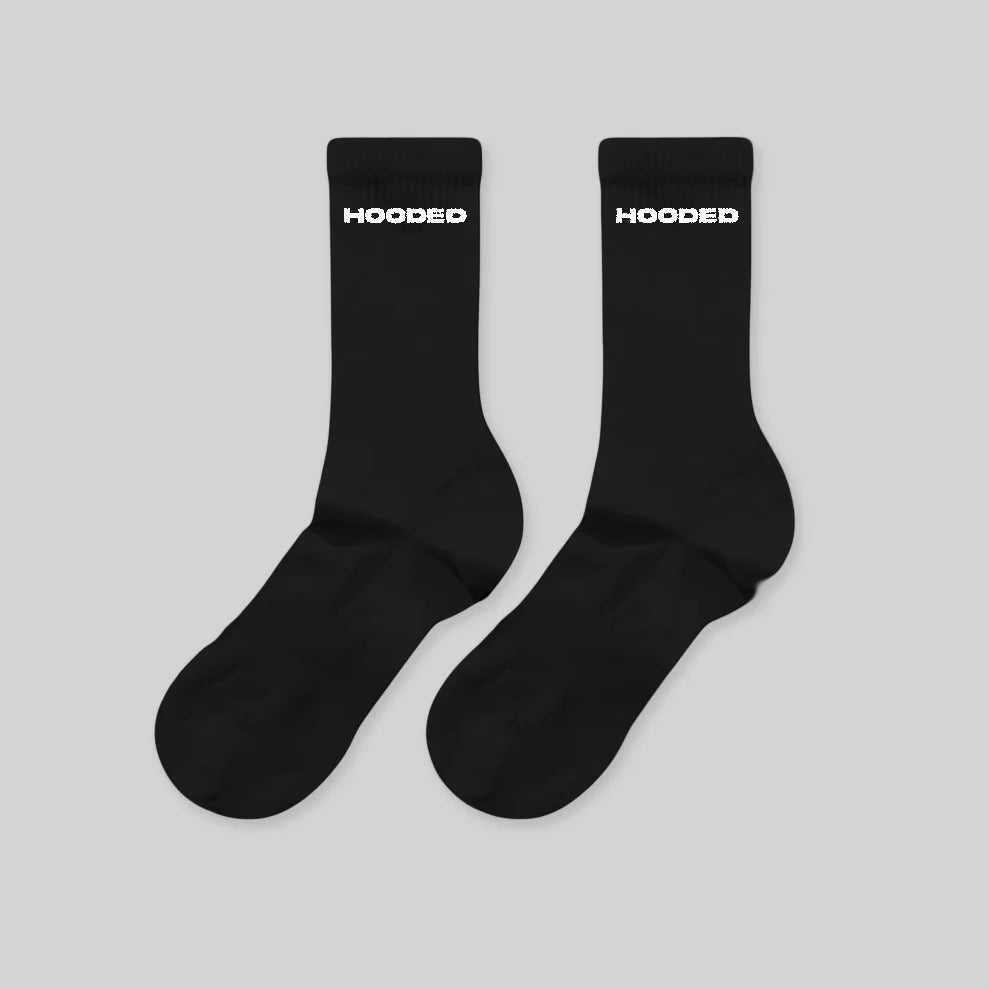 Hooded divine reverie black socks AME006