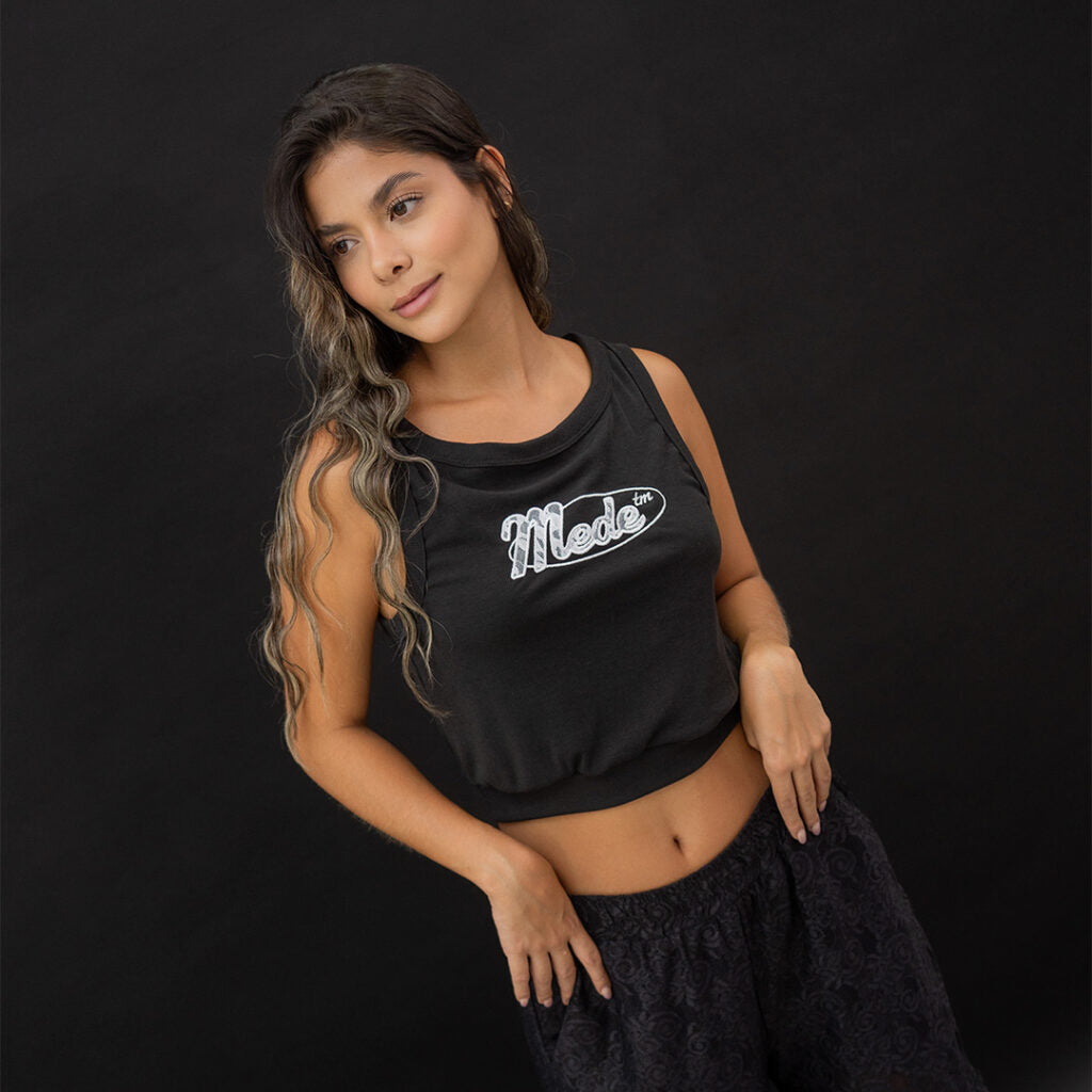 Mede tank top ethereal black