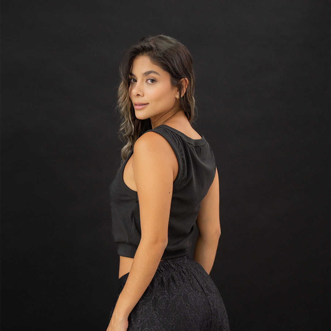 Mede tank top ethereal black