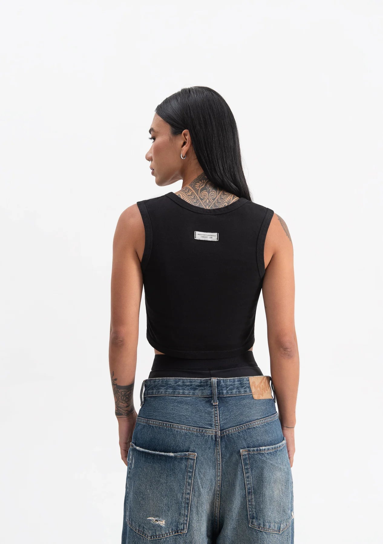 Pure knockout black crop top PUR19486