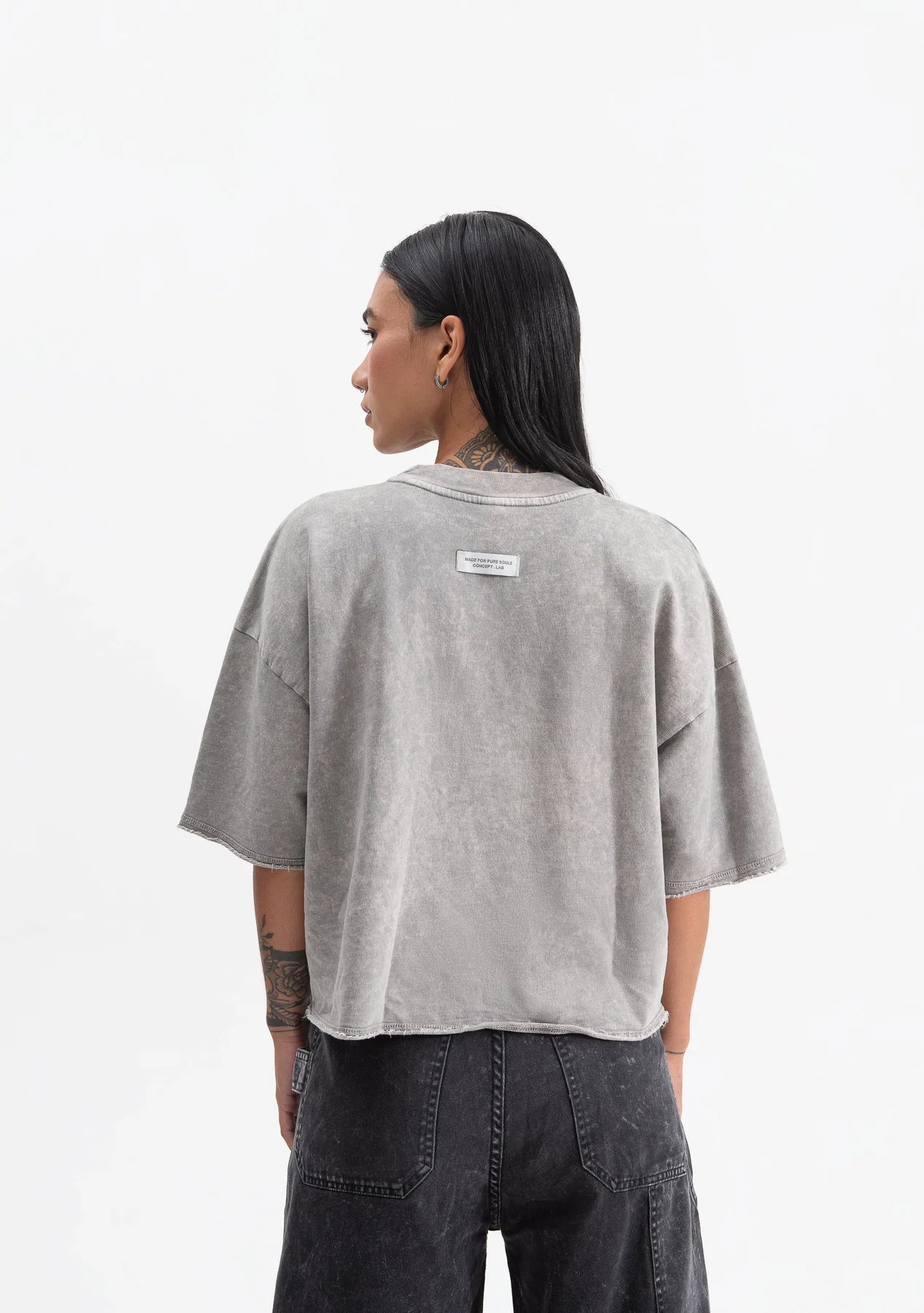 Pure Knockout grey crop top PUR19491