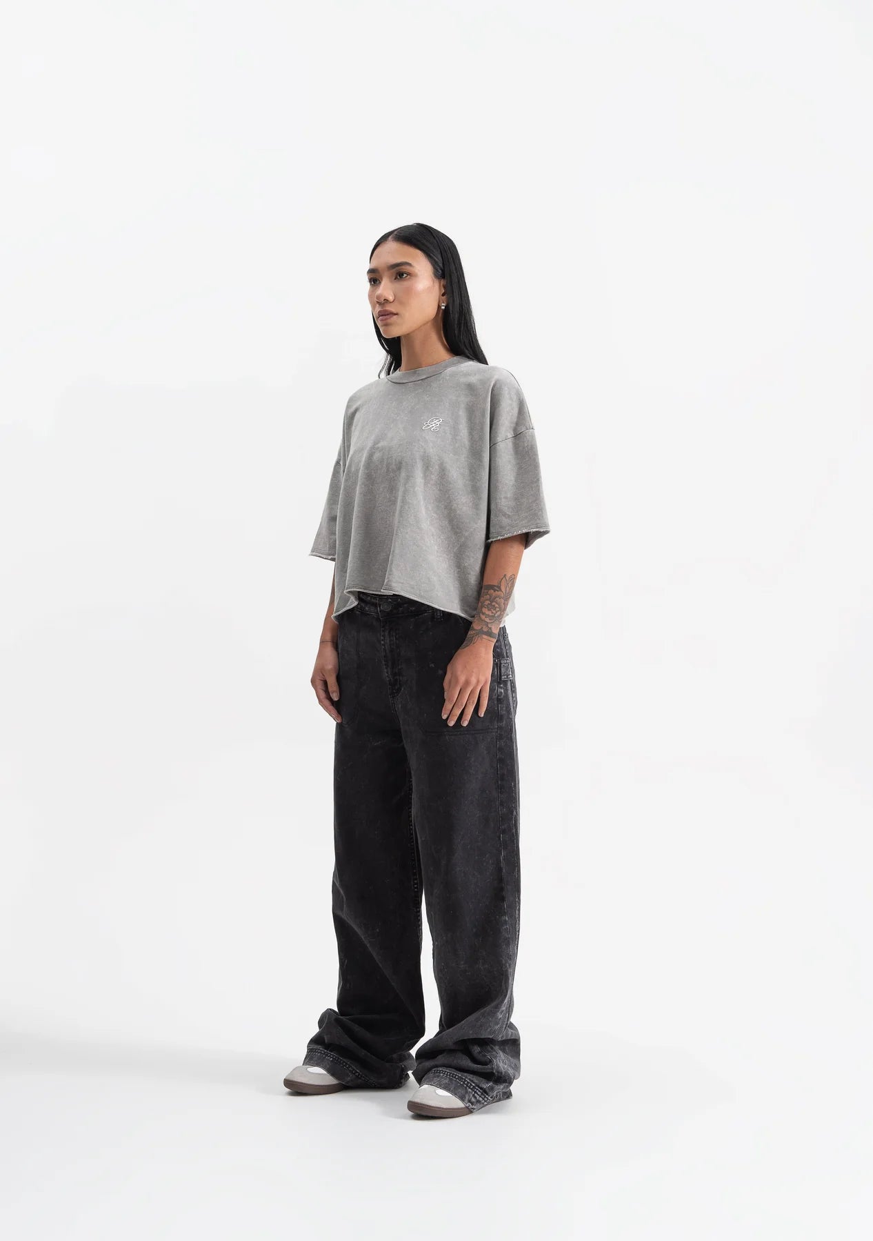 Pure Knockout grey crop top PUR19491