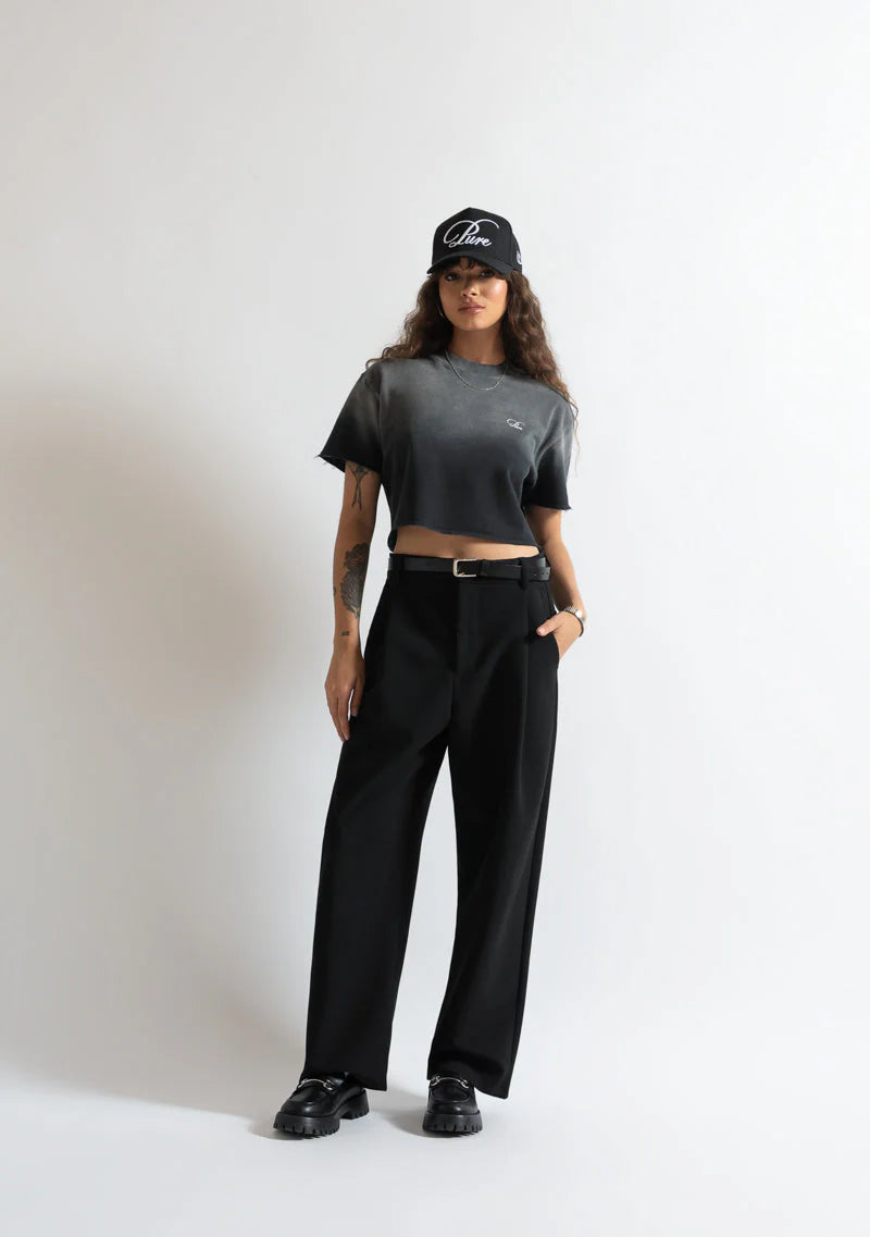 Pure Monclair washed black Crop top PUR19787