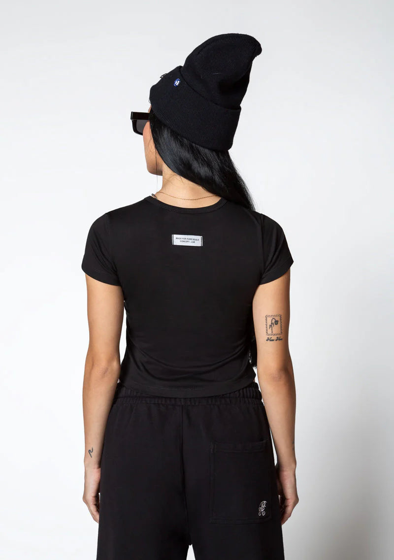 Pure Dopamine black crop top PUR19849
