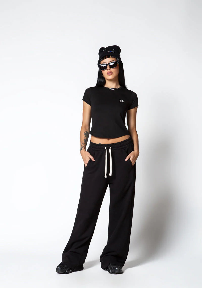 Pure Dopamine black crop top PUR19849
