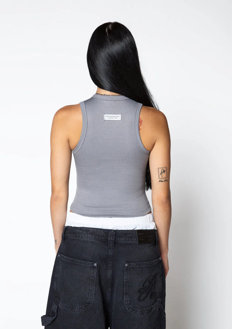 Pure Dopamine grey rib tank top PUR19850