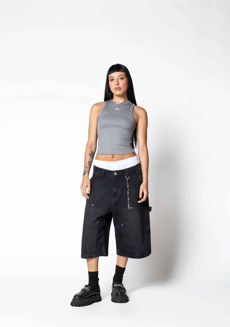 Pure Dopamine grey rib tank top PUR19850