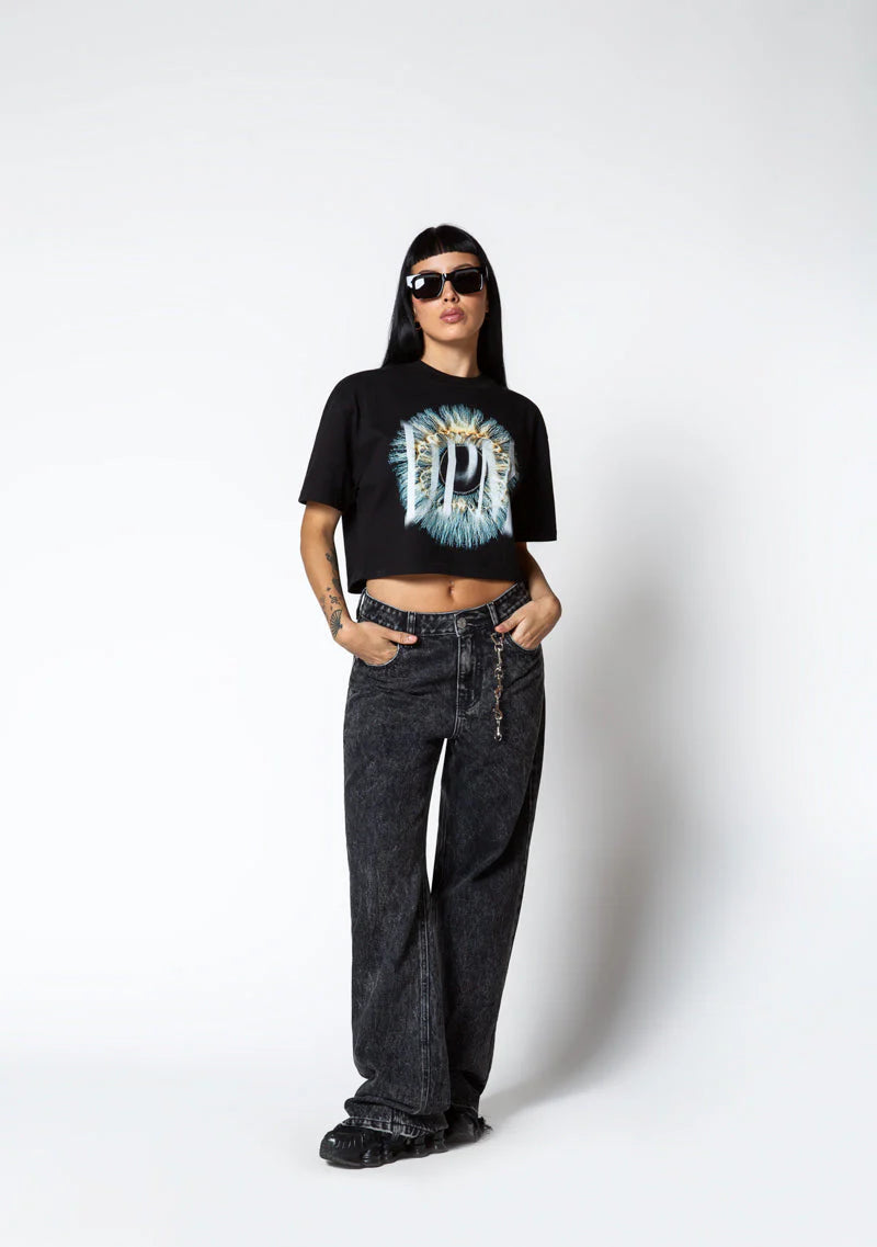 Pure Dopamine black eye crop top PUR19853