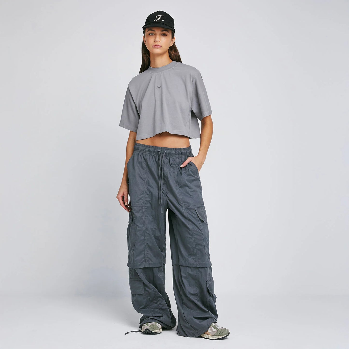 True Signature Crop Top - Gray