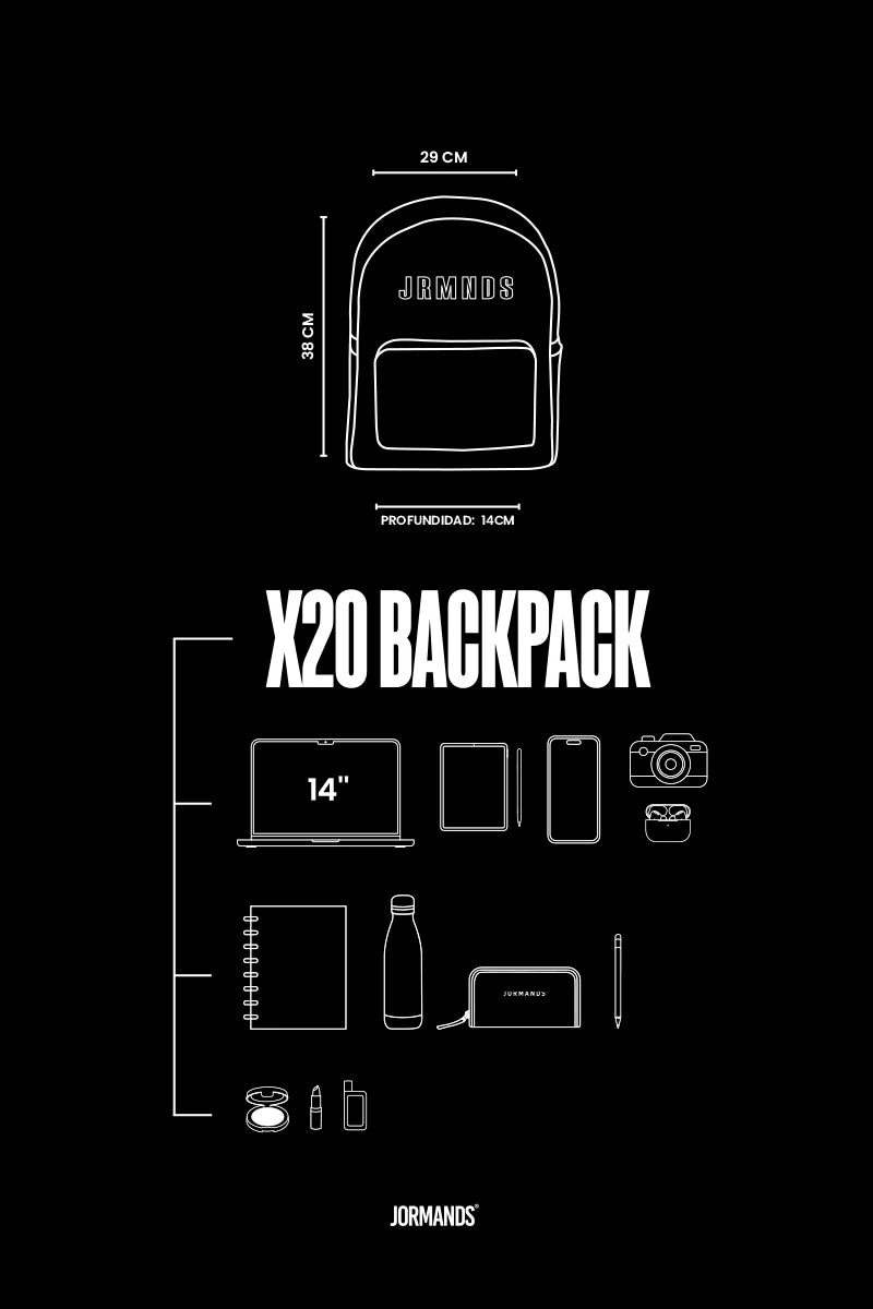 Jormands black X20 Backpack