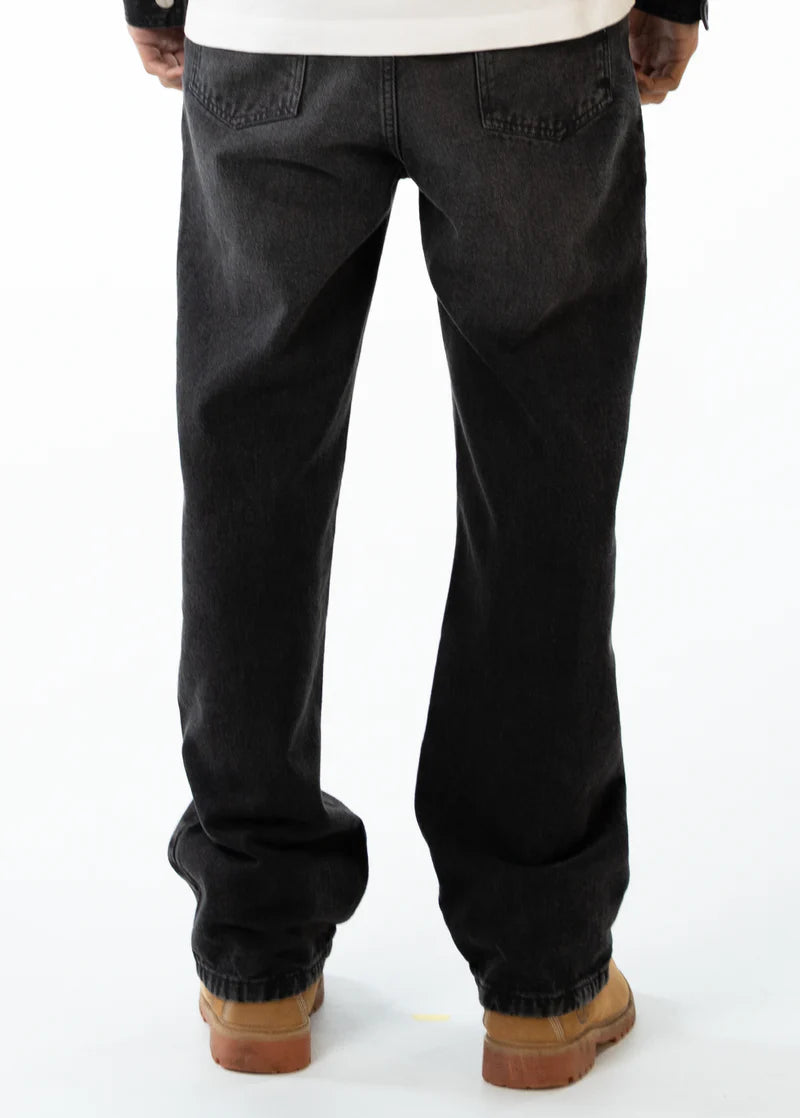 Crowncode jean wide fit - negro desgastado