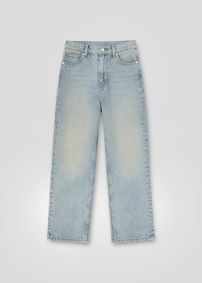Crowncode jean wide fit - azul oceano desgastado