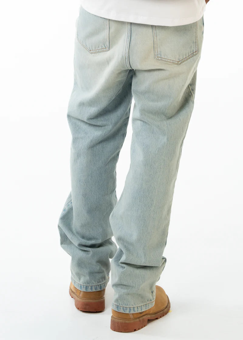 Crowncode jean wide fit - azul oceano desgastado