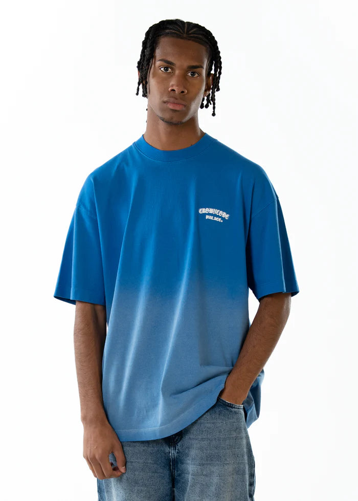 Crowncode camiseta distortion - azul degrade