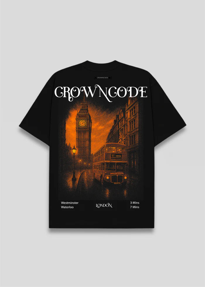 Crowncode camiseta london dreams - negra