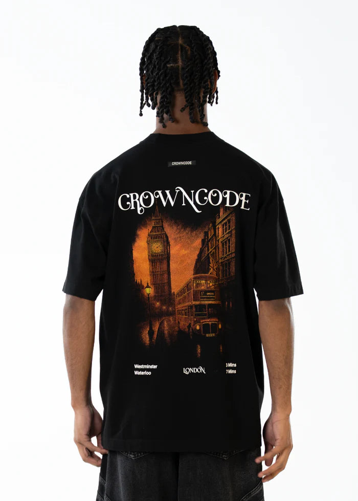 Crowncode camiseta london dreams - negra
