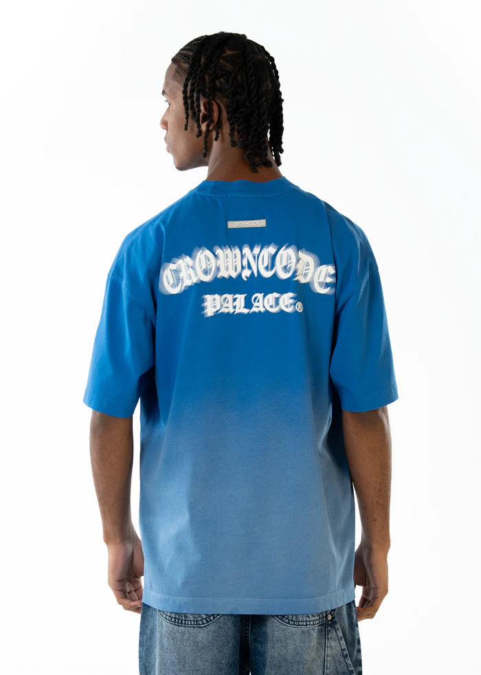 Crowncode camiseta distortion - azul degrade