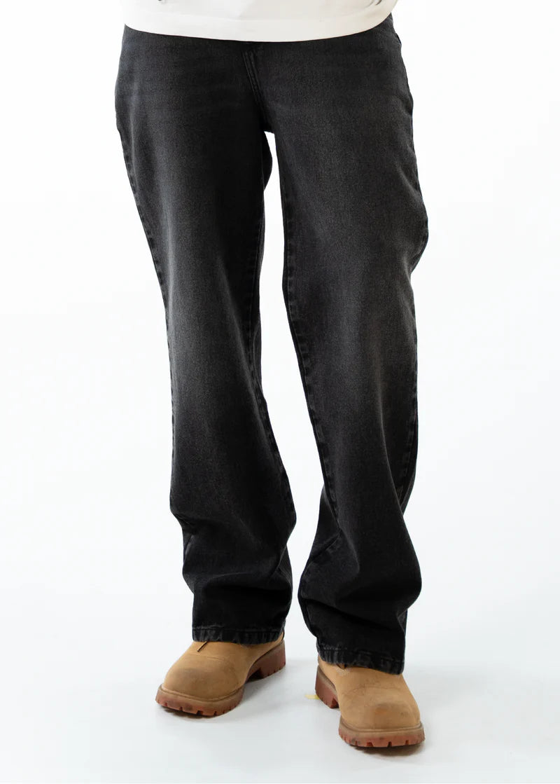 Crowncode jean wide fit - negro desgastado
