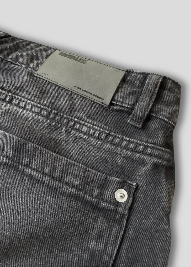 Crowncode jean wide fit - negro desgastado