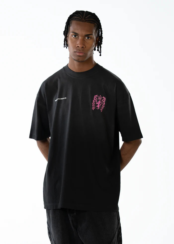 Crowncode camiseta heraldic lion - negro degrade