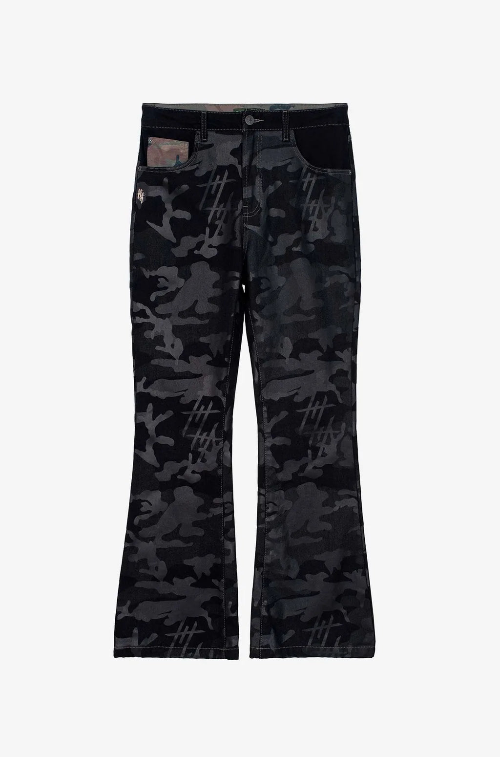 Culturewise Classic Flare Jean Negro Camo CWQ9-FLAREO
