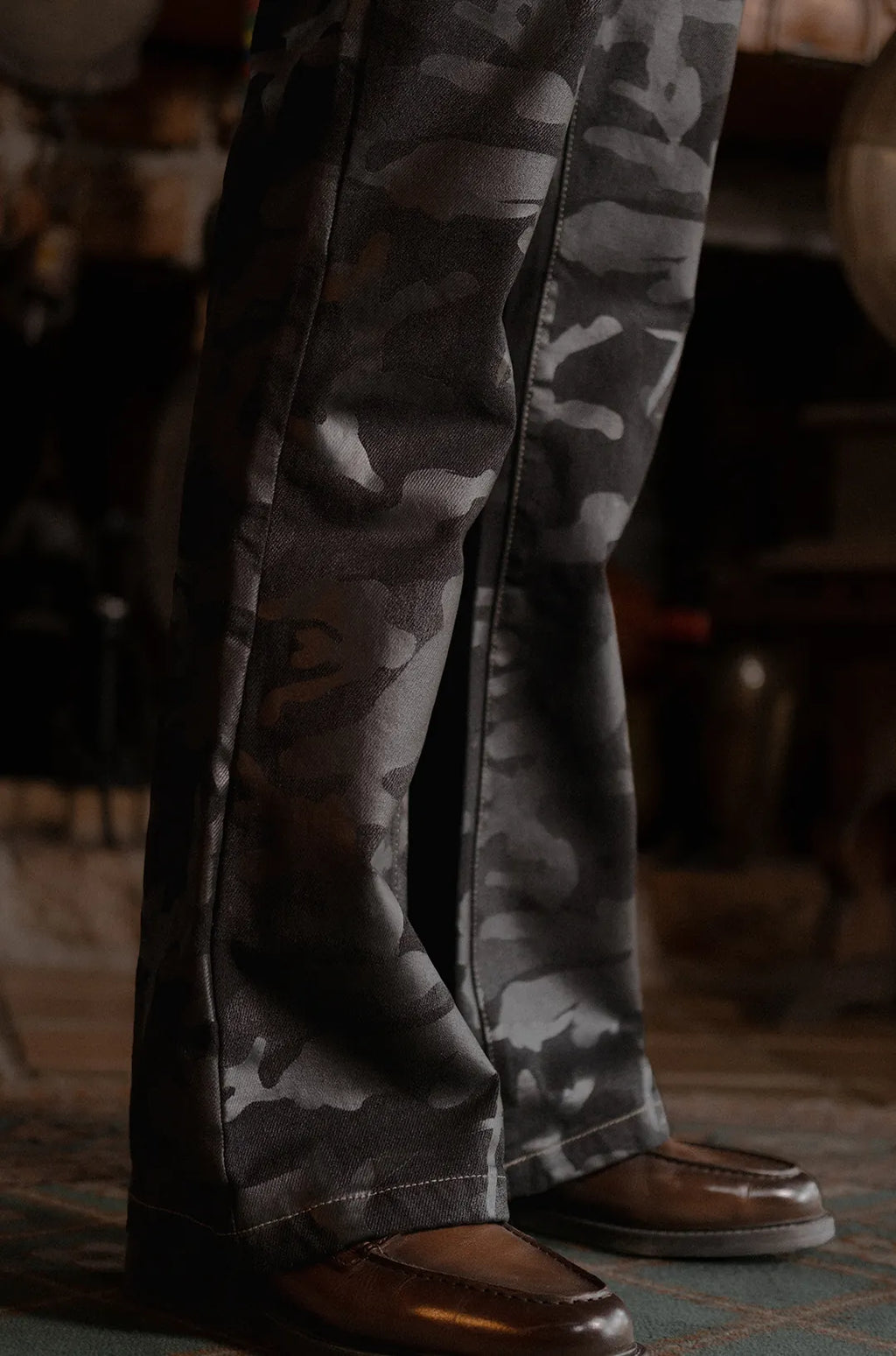 Culturewise Classic Flare Jean Negro Camo CWQ9-FLAREO
