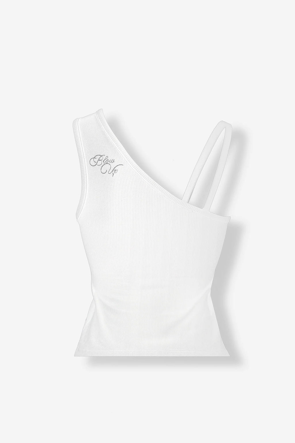 Blow up One shoulder ivory tank top TK1-1010