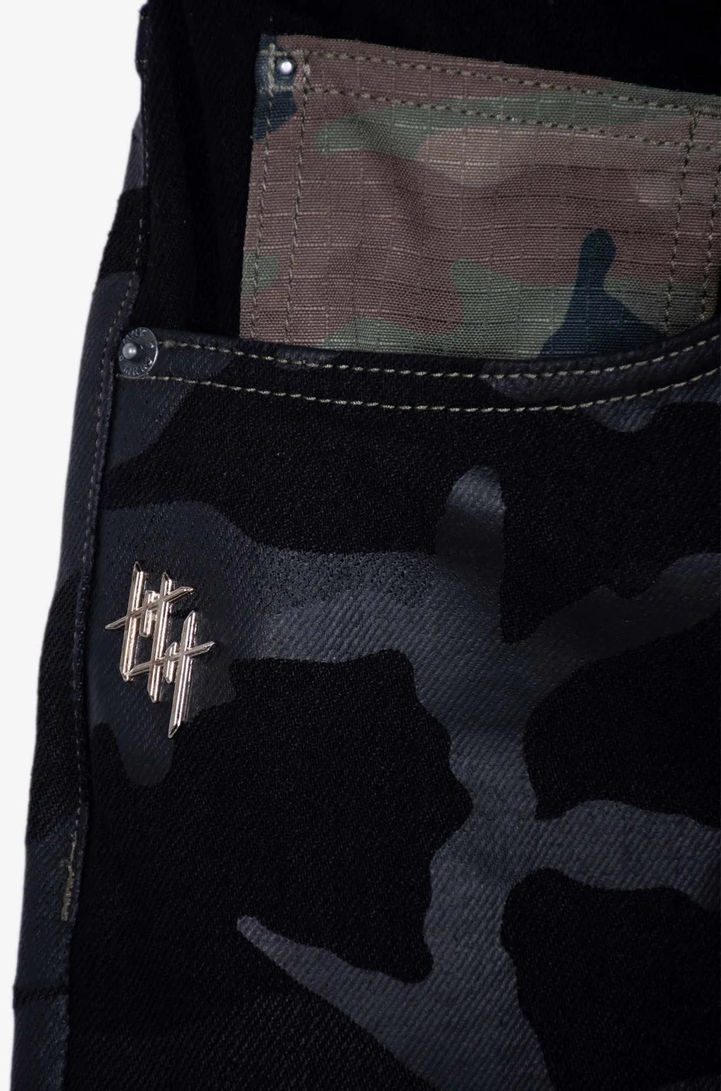 Culturewise Classic Flare Jean Negro Camo CWQ9-FLAREO