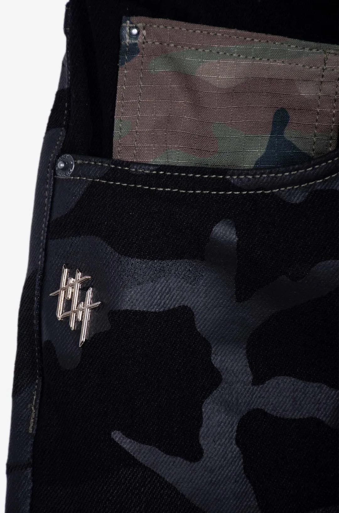 Culturewise Classic Flare Jean Negro Camo CWQ9-FLAREO