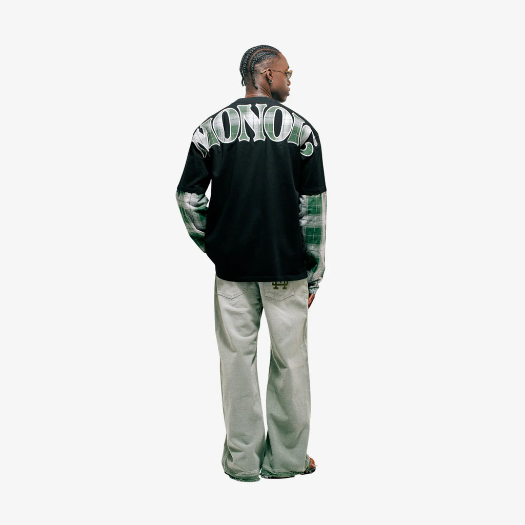 Monoic Camiseta Oversized Core Doble Manga - Negra