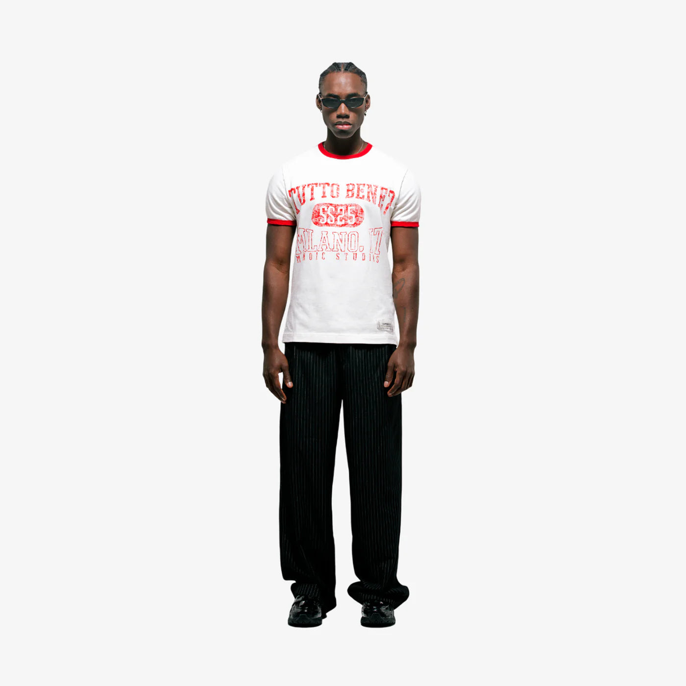 Monoic Camiseta Tutto Benne Ringer Fit - Blanco Hueso