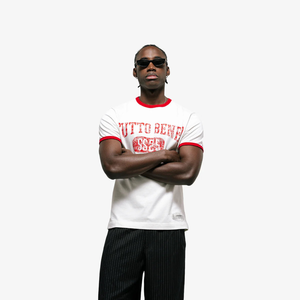 Monoic Camiseta Tutto Benne Ringer Fit - Blanco Hueso