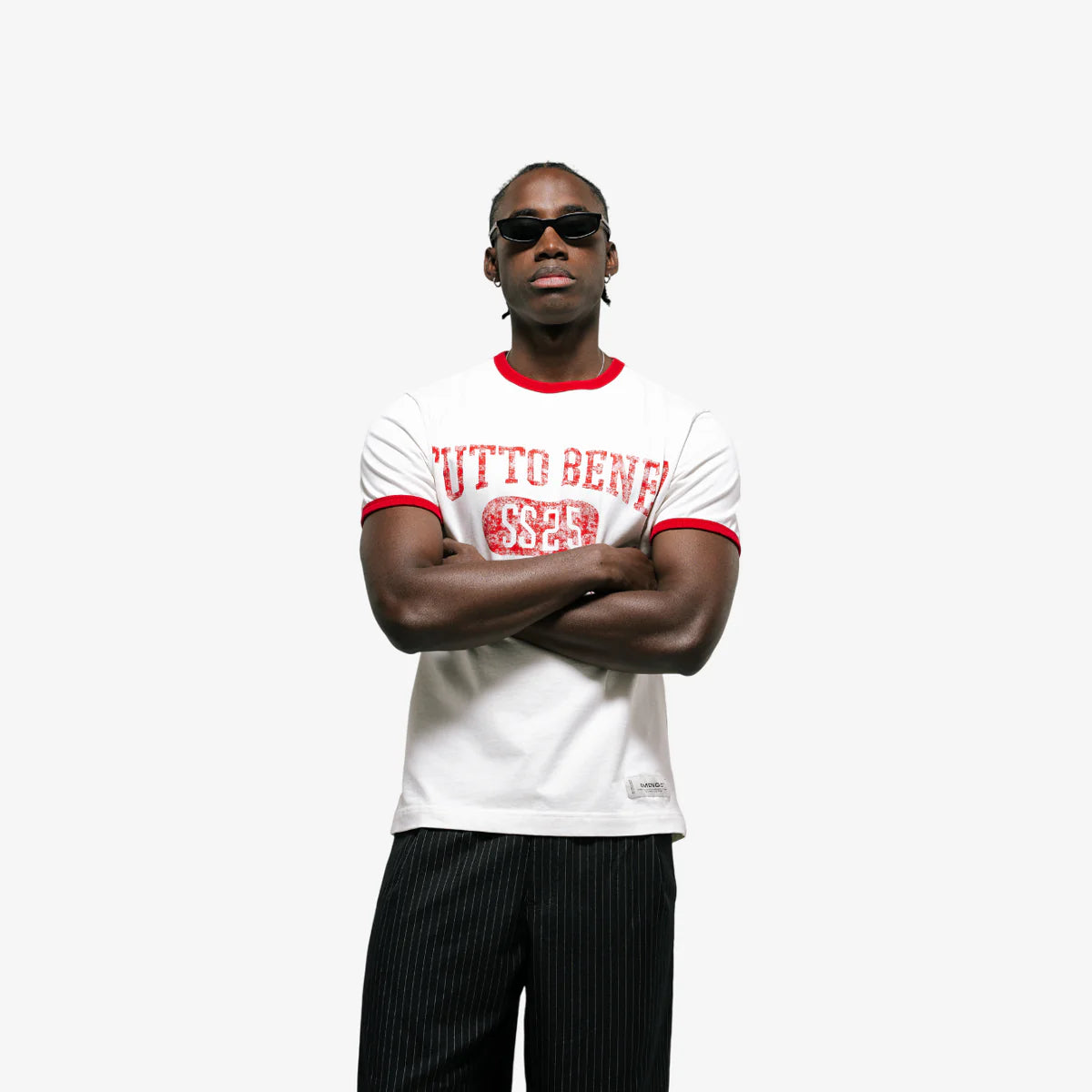 Monoic Camiseta Tutto Benne Ringer Fit - Blanco Hueso