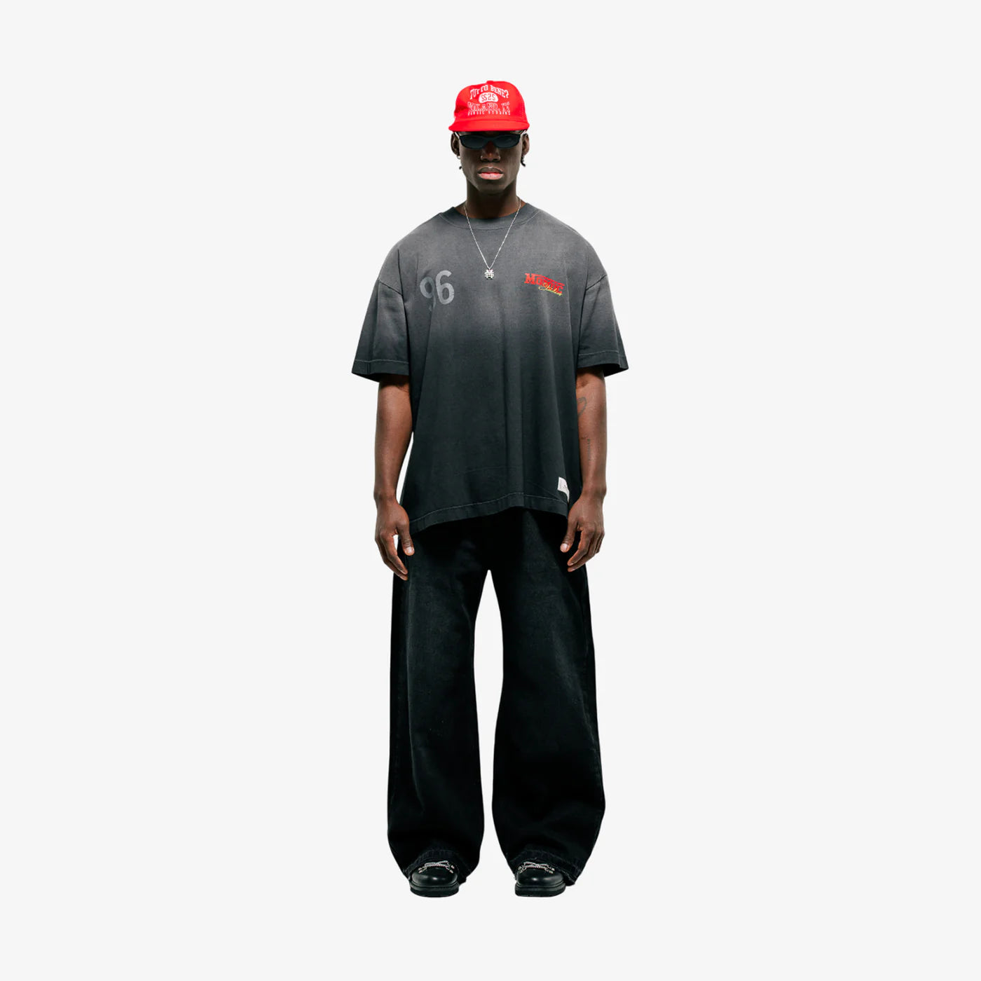 Monoic Camiseta Oversized Fit Monza - Negro Desgastado