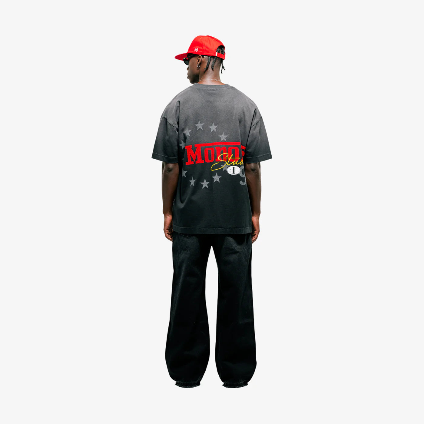 Monoic Camiseta Oversized Fit Monza - Negro Desgastado
