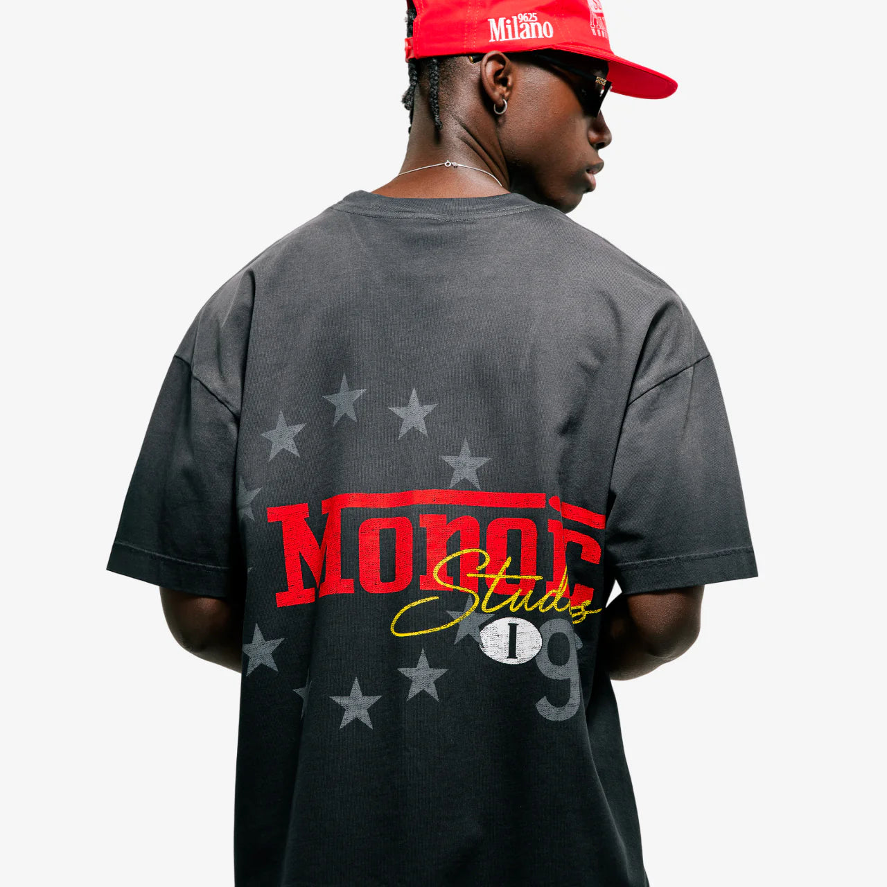 Monoic Camiseta Oversized Fit Monza - Negro Desgastado