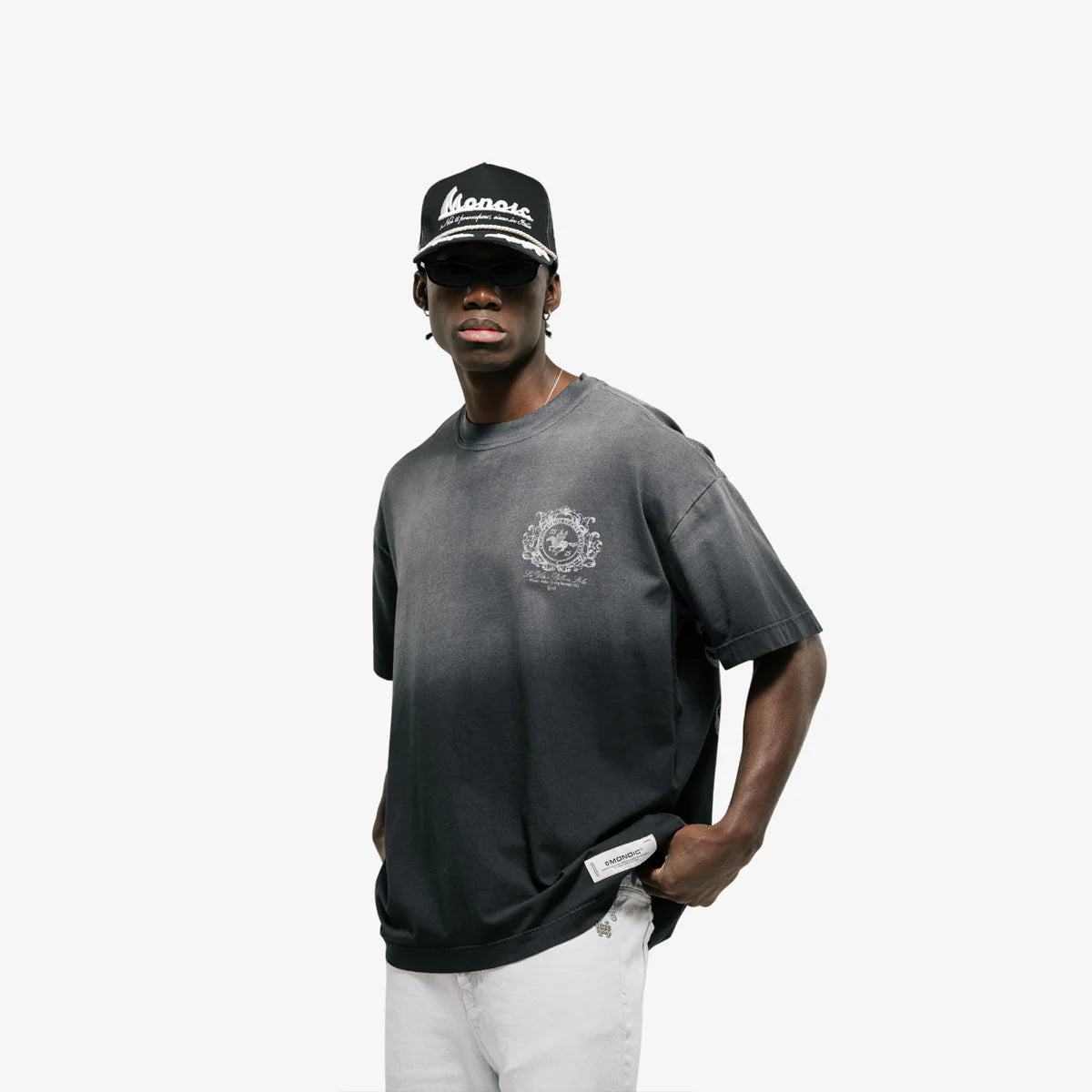 Monoic Camiseta Oversized Cavallo - Negro Desgastado