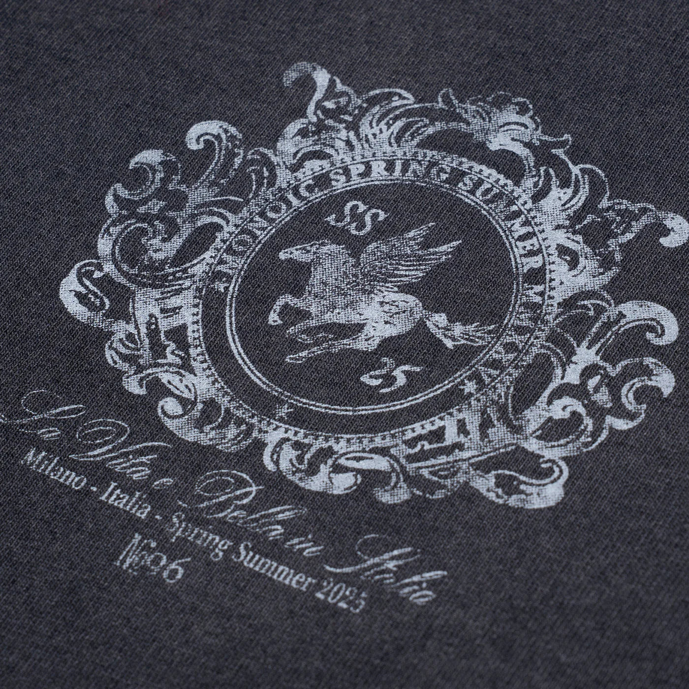 Monoic Camiseta Oversized Cavallo - Negro Desgastado