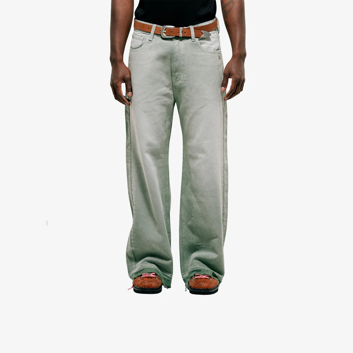 Monoic Flared Pants - Verde Oliva Desgastado