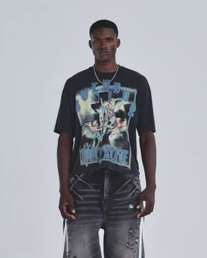 Undergold Holy State Divinity Boxy Fit Tshirt Vintage Black