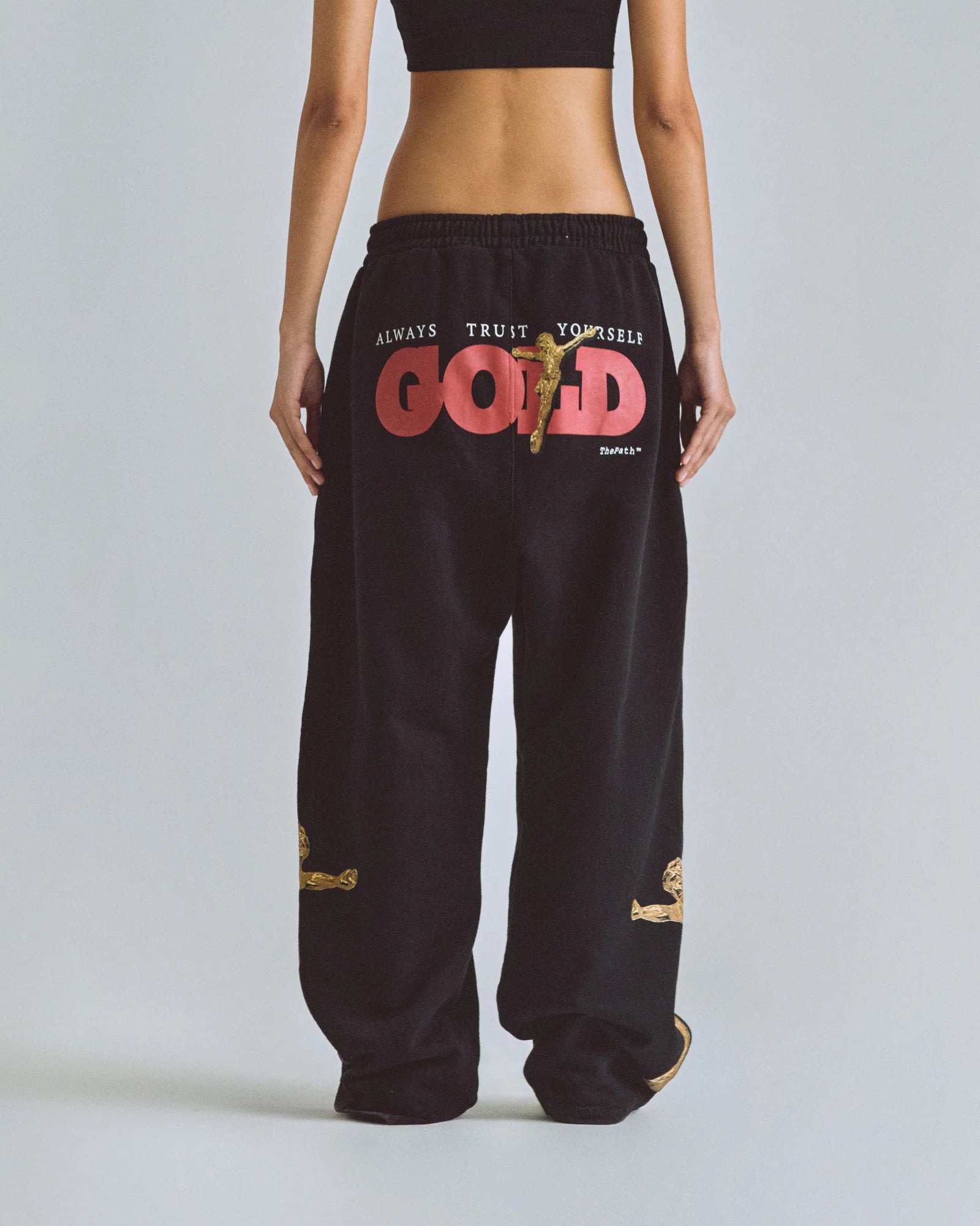 Undergold The Path Golden Christ Straightpants Black