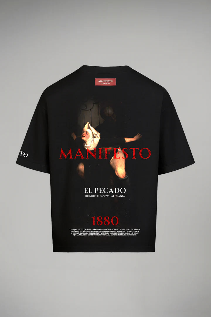 Manifesto camiseta oversize el pecado negra