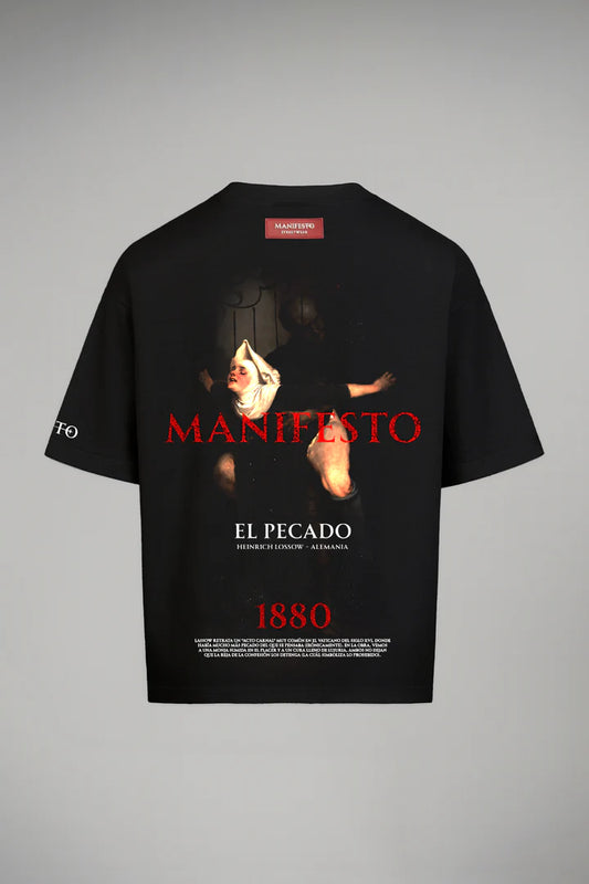 Manifesto camiseta oversize el pecado negra
