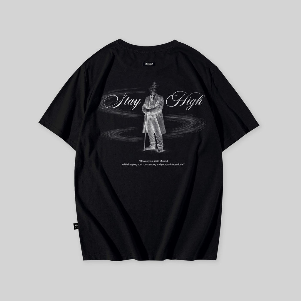 Hooded Stay High Black T-Shirt